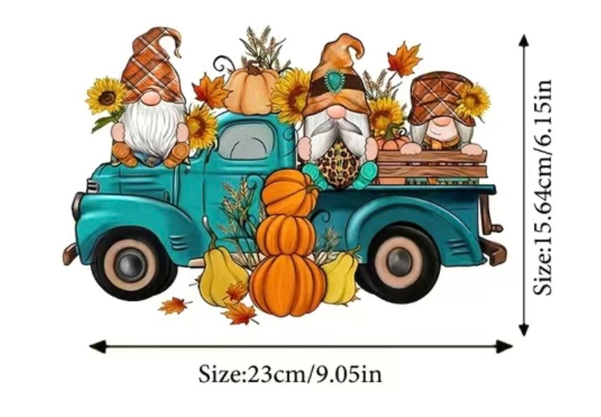 Fall Gnomes in Truck