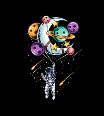 Astronaut with Planet Balloons