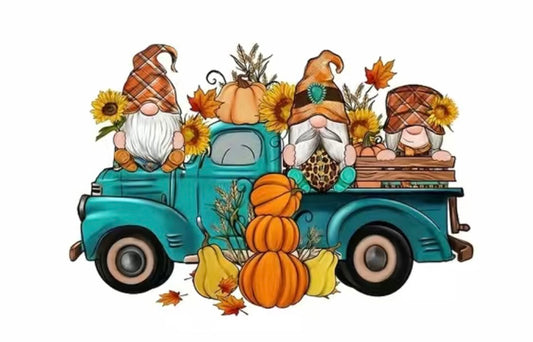 Fall Gnomes in Truck