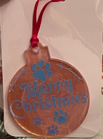 Merry Christmas Paws Ornament