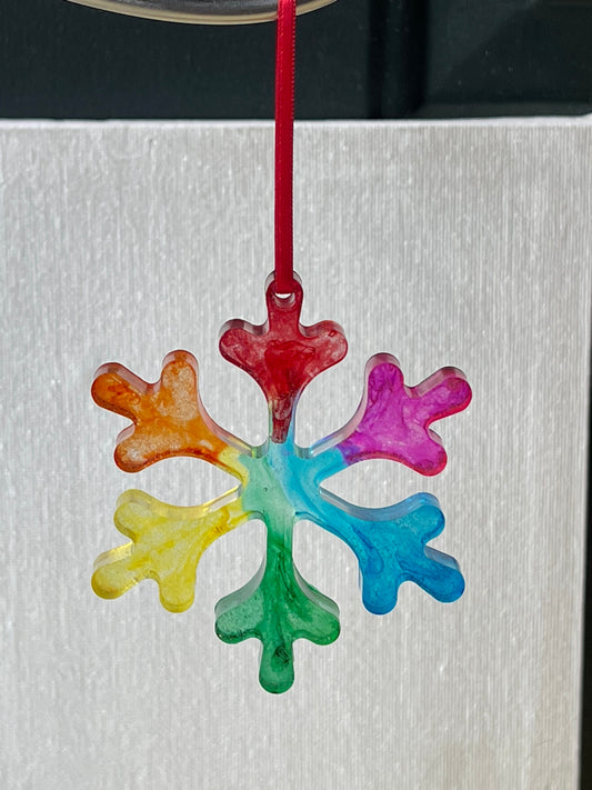 Rainbow Snowflake Ornaments