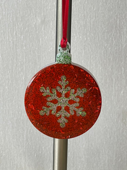 Christmas Bulb w/ Snowflake Ornament